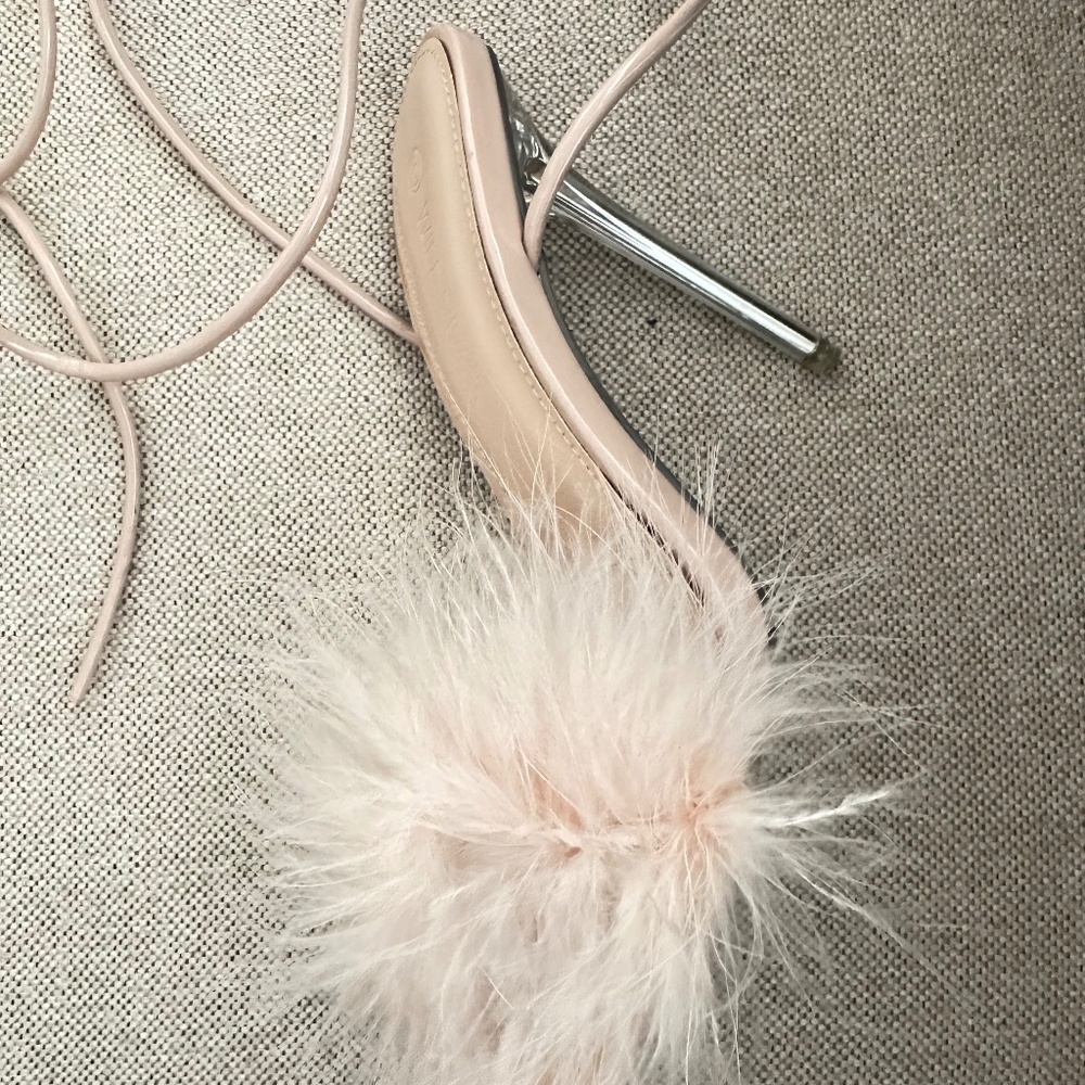 Fluffani Blush Pink Heels 6